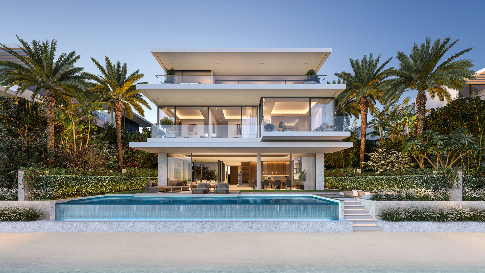 A beachfront villa on Palm Jebel Ali